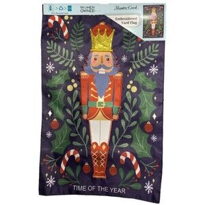 Nutcracker Applique Embroider Garden Flag 11.5"X18" Most Wonderful Time of Year